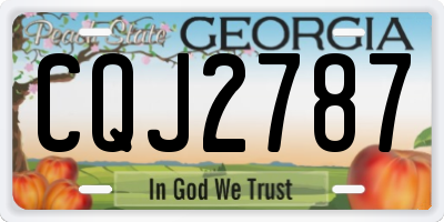 GA license plate CQJ2787