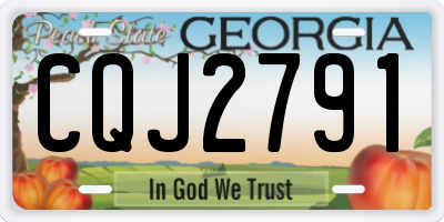 GA license plate CQJ2791