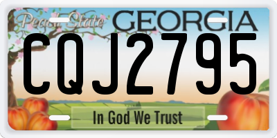 GA license plate CQJ2795