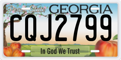 GA license plate CQJ2799