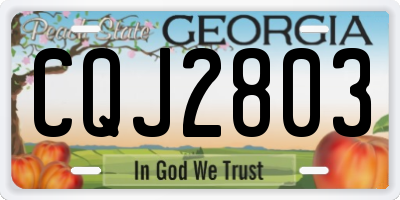 GA license plate CQJ2803