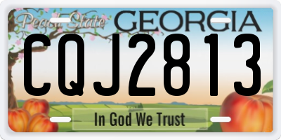 GA license plate CQJ2813