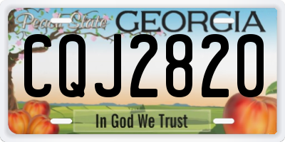 GA license plate CQJ2820