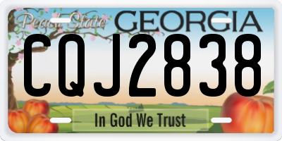 GA license plate CQJ2838