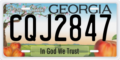 GA license plate CQJ2847