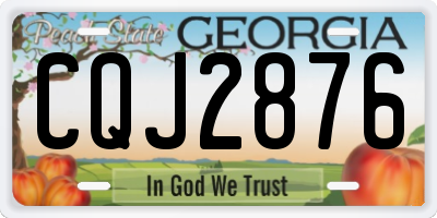 GA license plate CQJ2876