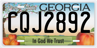 GA license plate CQJ2892