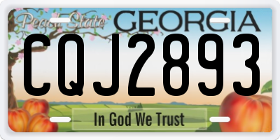 GA license plate CQJ2893