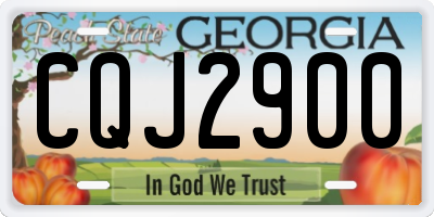 GA license plate CQJ2900
