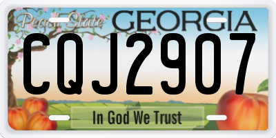 GA license plate CQJ2907