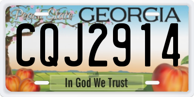 GA license plate CQJ2914