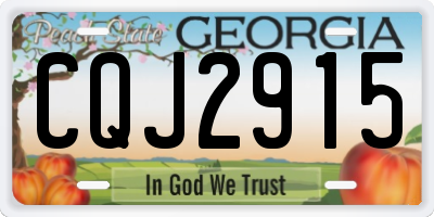GA license plate CQJ2915