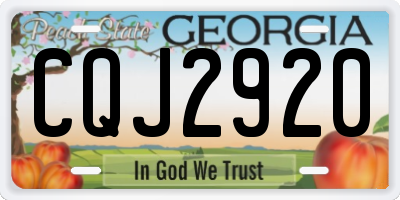 GA license plate CQJ2920