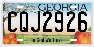 GA license plate CQJ2926