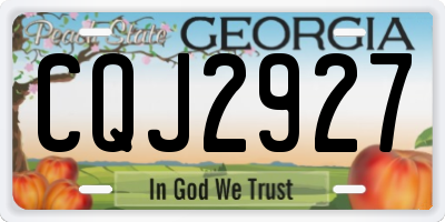 GA license plate CQJ2927