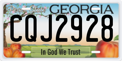 GA license plate CQJ2928