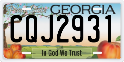 GA license plate CQJ2931
