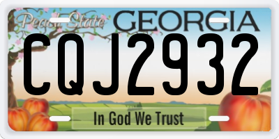 GA license plate CQJ2932