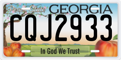 GA license plate CQJ2933