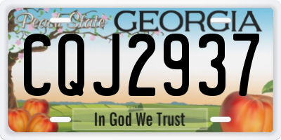 GA license plate CQJ2937
