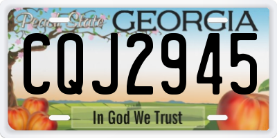 GA license plate CQJ2945