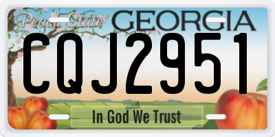 GA license plate CQJ2951