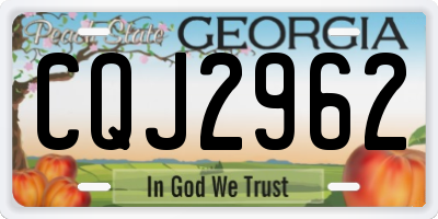 GA license plate CQJ2962