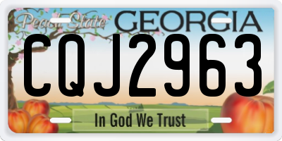 GA license plate CQJ2963