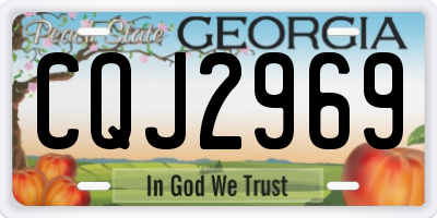 GA license plate CQJ2969