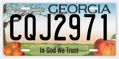 GA license plate CQJ2971