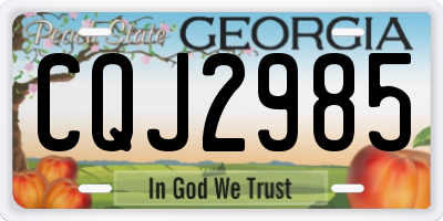 GA license plate CQJ2985