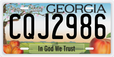 GA license plate CQJ2986
