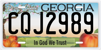 GA license plate CQJ2989