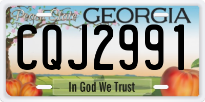 GA license plate CQJ2991