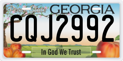 GA license plate CQJ2992