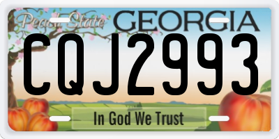 GA license plate CQJ2993