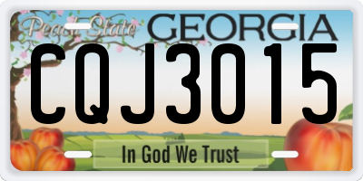 GA license plate CQJ3015