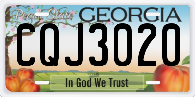 GA license plate CQJ3020