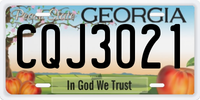 GA license plate CQJ3021