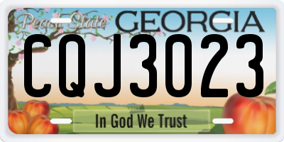 GA license plate CQJ3023