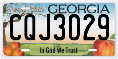 GA license plate CQJ3029