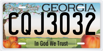 GA license plate CQJ3032