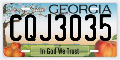 GA license plate CQJ3035