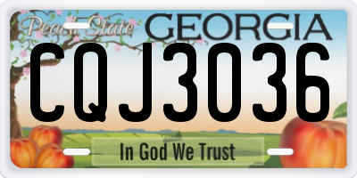 GA license plate CQJ3036