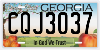 GA license plate CQJ3037