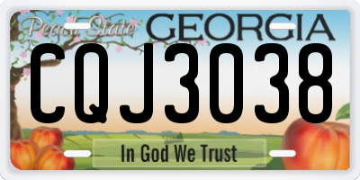 GA license plate CQJ3038