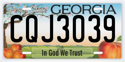 GA license plate CQJ3039