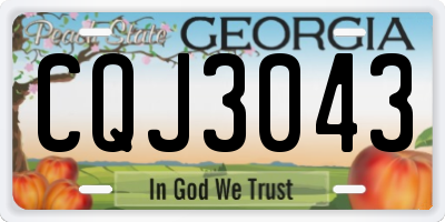GA license plate CQJ3043