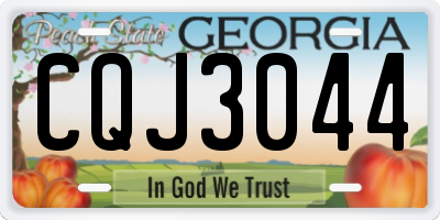 GA license plate CQJ3044