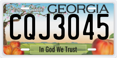 GA license plate CQJ3045
